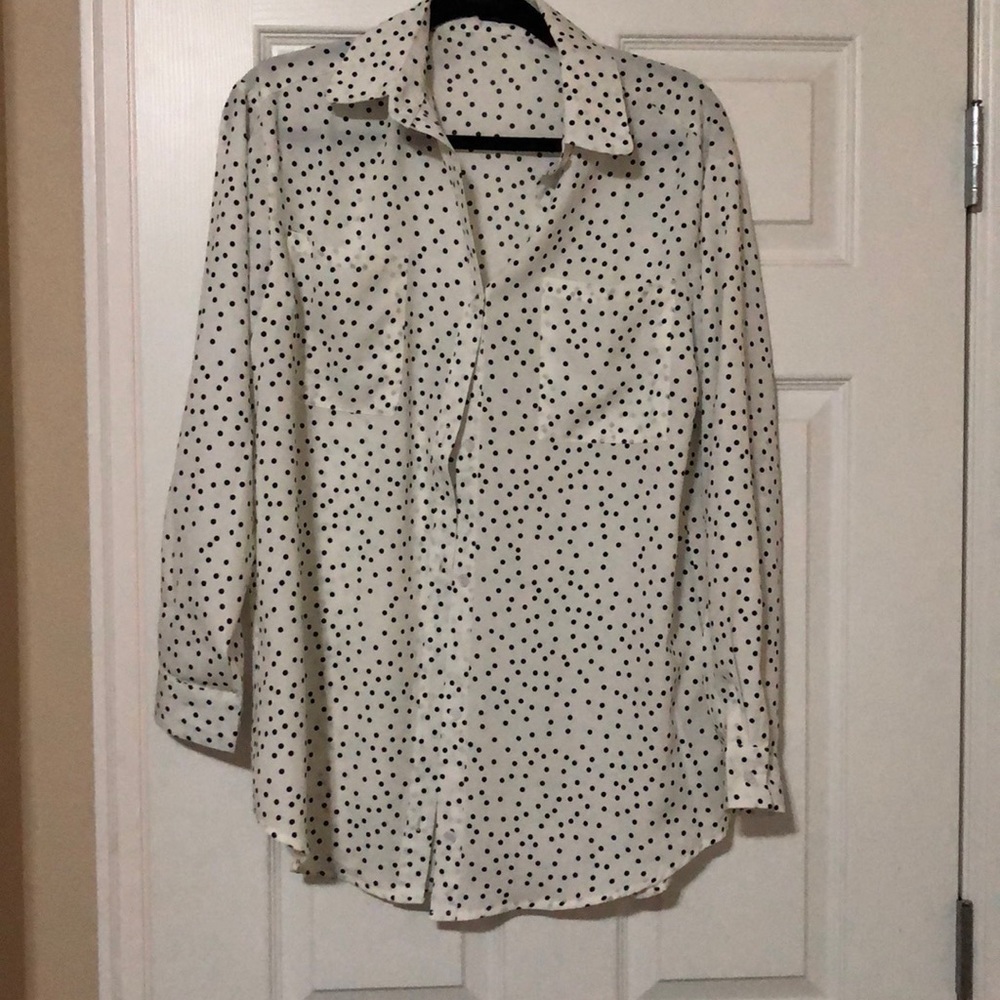 Polka dot button down